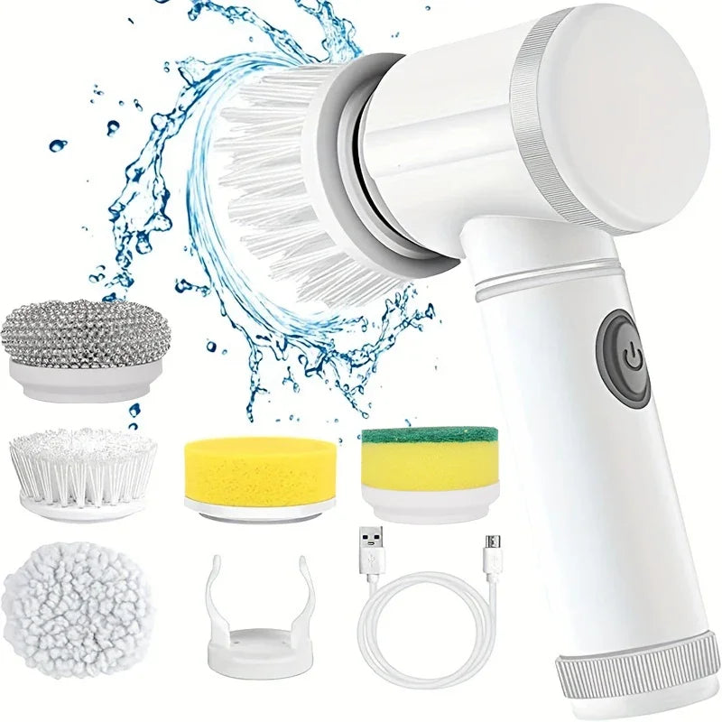 5-in-1 Electric Power Scrubber β Deep Cleaning Brush for Bathroom & Kitchen, Dish Wash