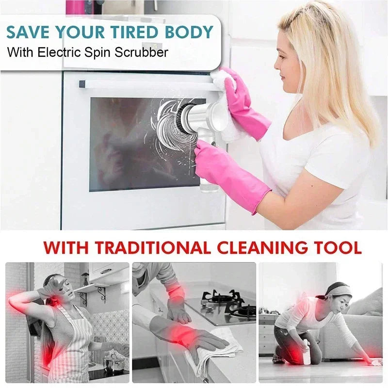 5-in-1 Electric Power Scrubber β Deep Cleaning Brush for Bathroom & Kitchen, Dish Wash