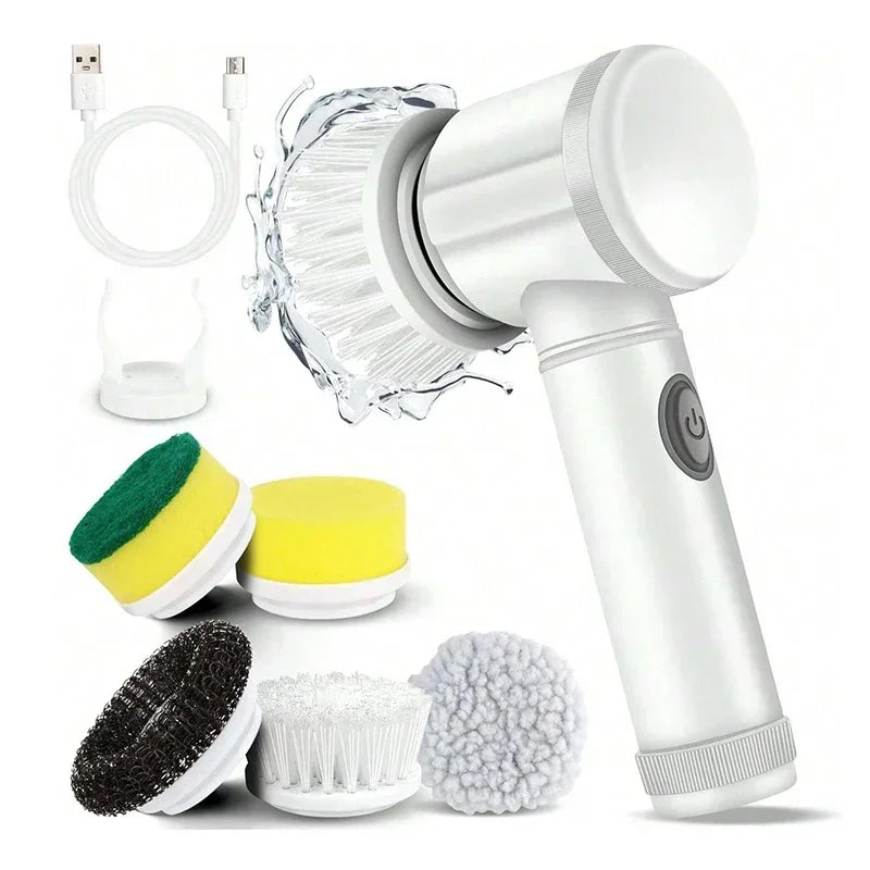 5-in-1 Electric Power Scrubber β Deep Cleaning Brush for Bathroom & Kitchen, Dish Wash