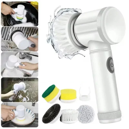 5-in-1 Electric Power Scrubber – Deep Cleaning Brush for Bathroom & Kitchen, Dish Wash